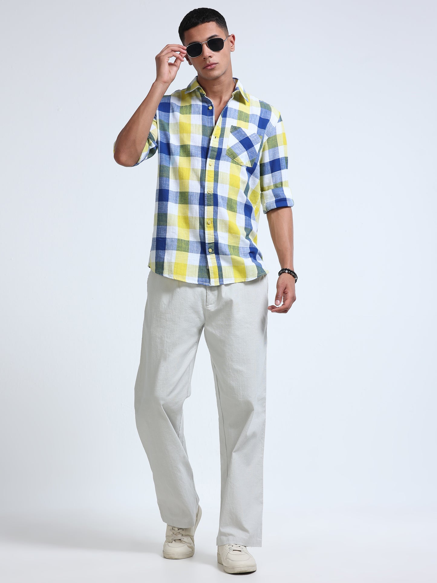 Men Coastal Grid Check Shirt