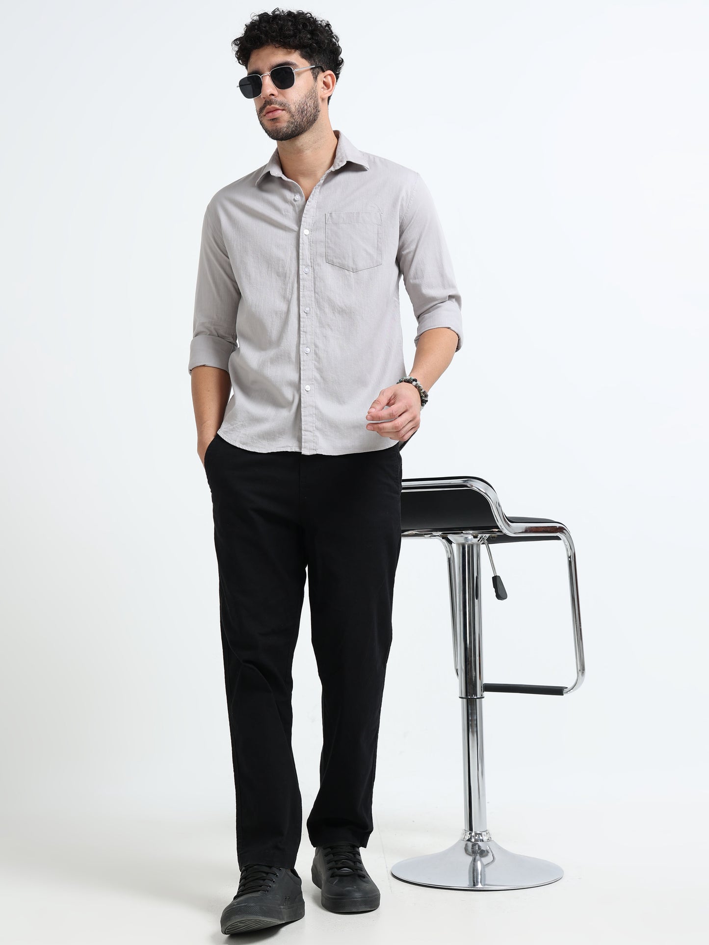 Urban Ash Solid Grey Shirt