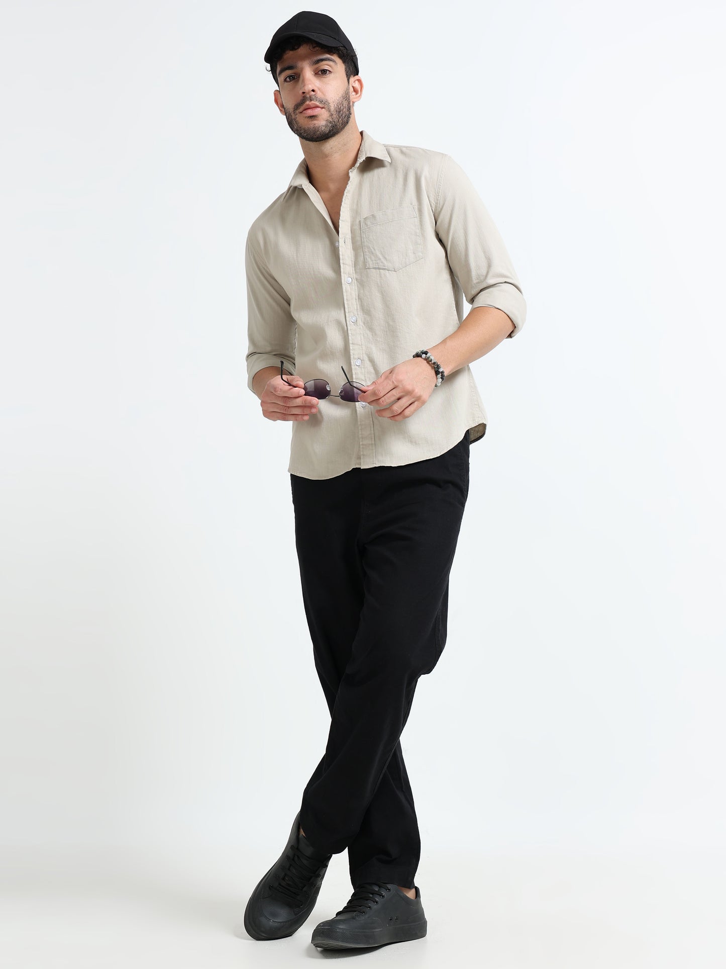 Beige Prime Solid Shirt