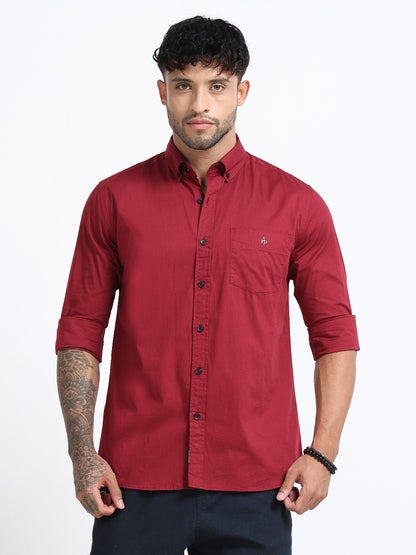 Royal Maroon Solid Shirt