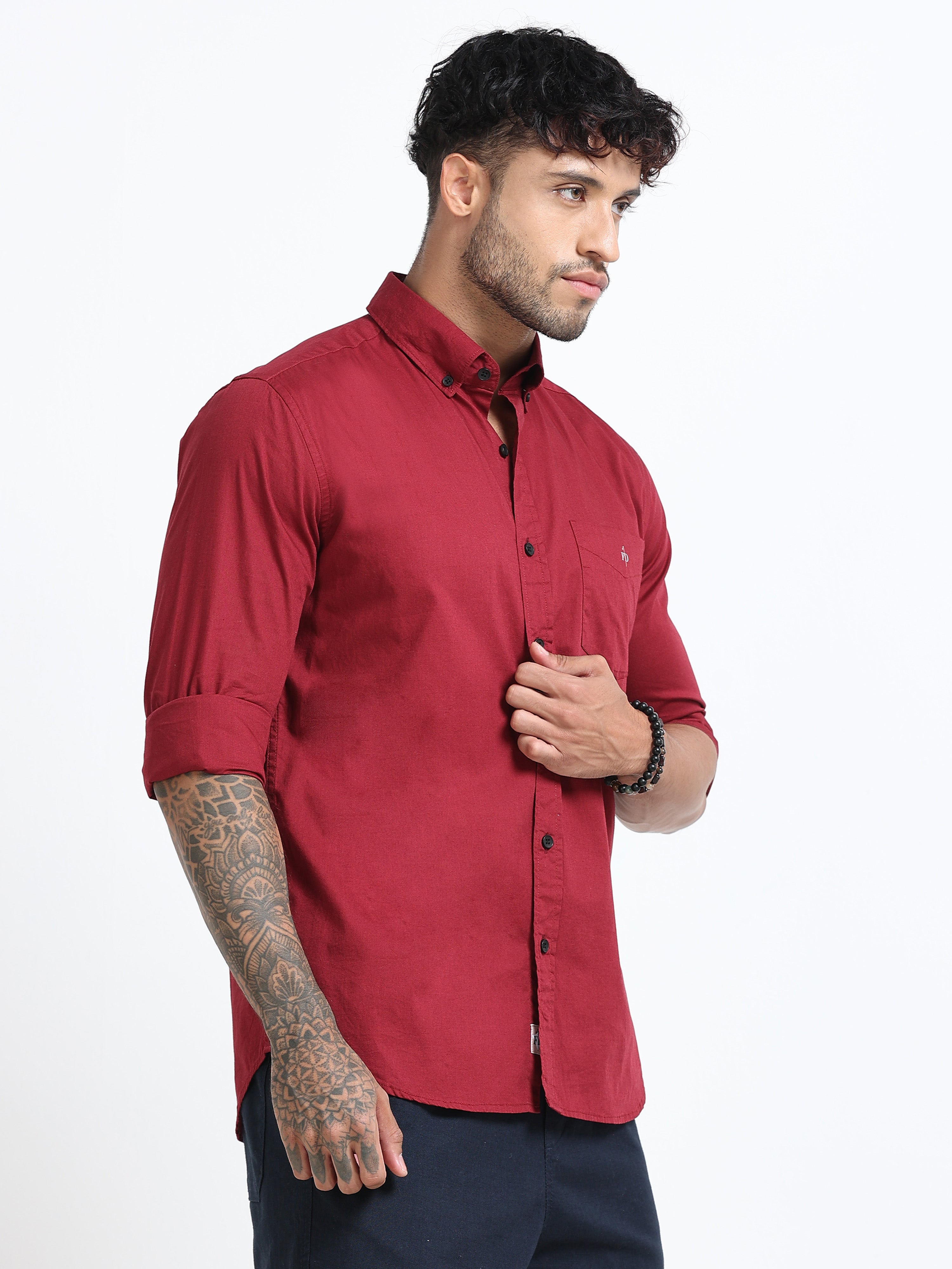 Royal Maroon Solid Shirt