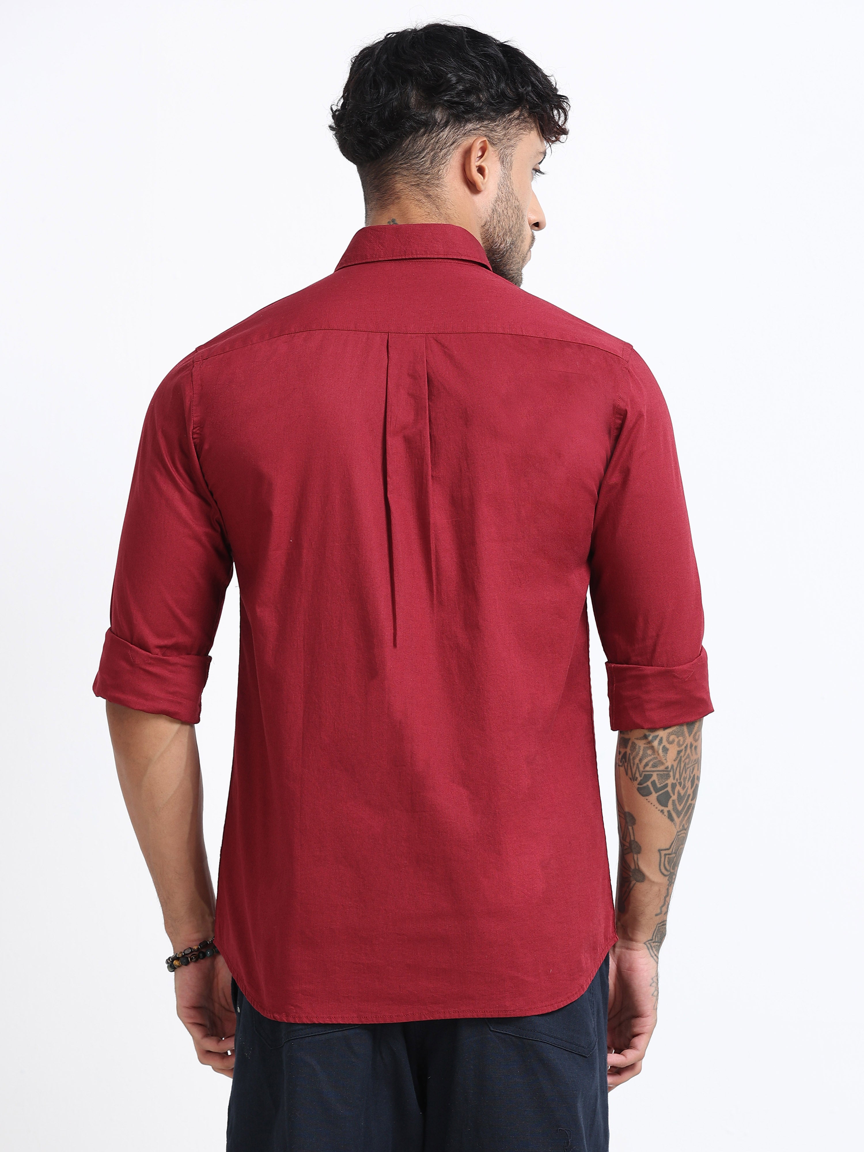 Royal Maroon Solid Shirt