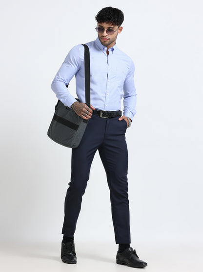 Ice Blue Micro-Check Shirt