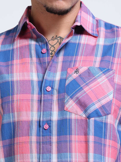 Men Lavendar Coast Check Shirt