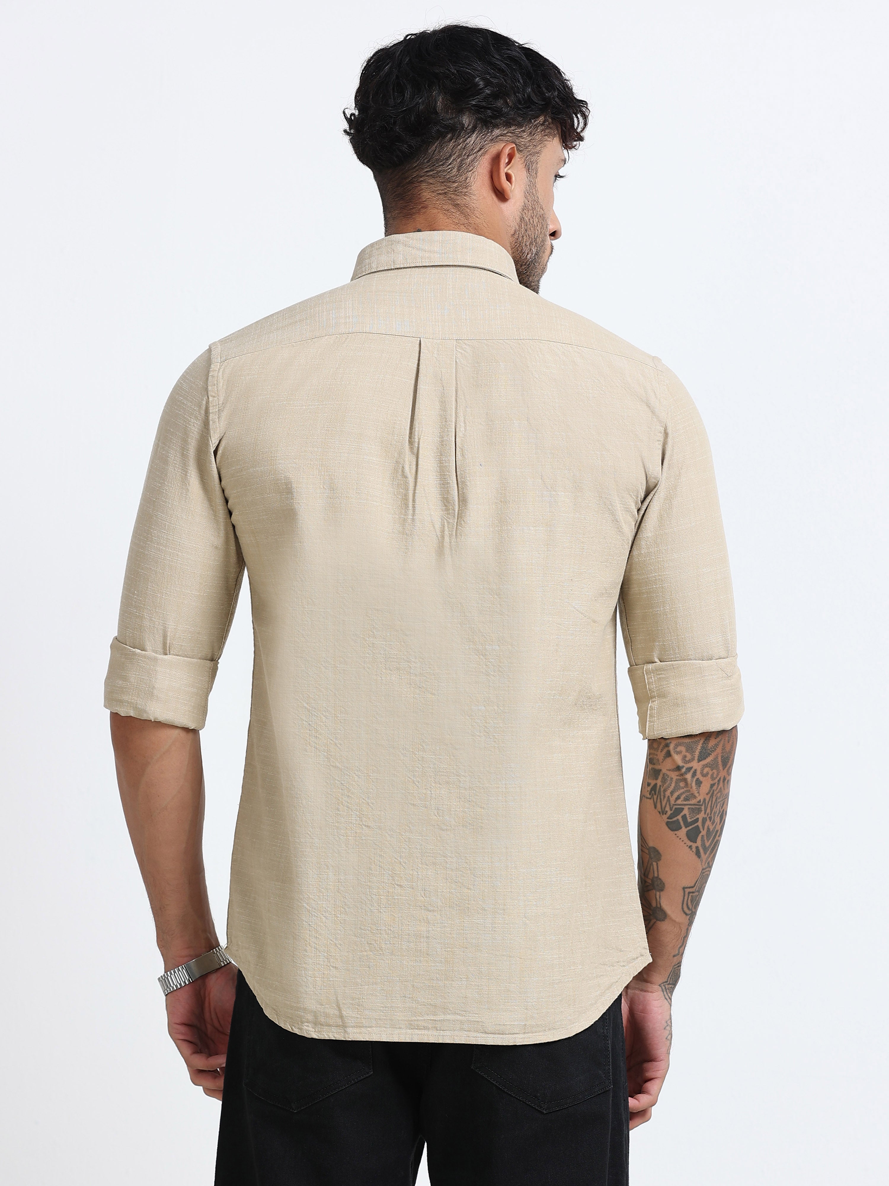 Beige Stone Pane Shirt