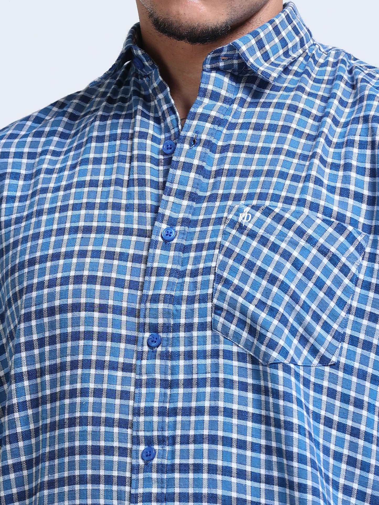 Blue Imperial Check Half Sleeve Shirt