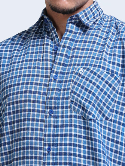 Blue Imperial Check Half Sleeve Shirt