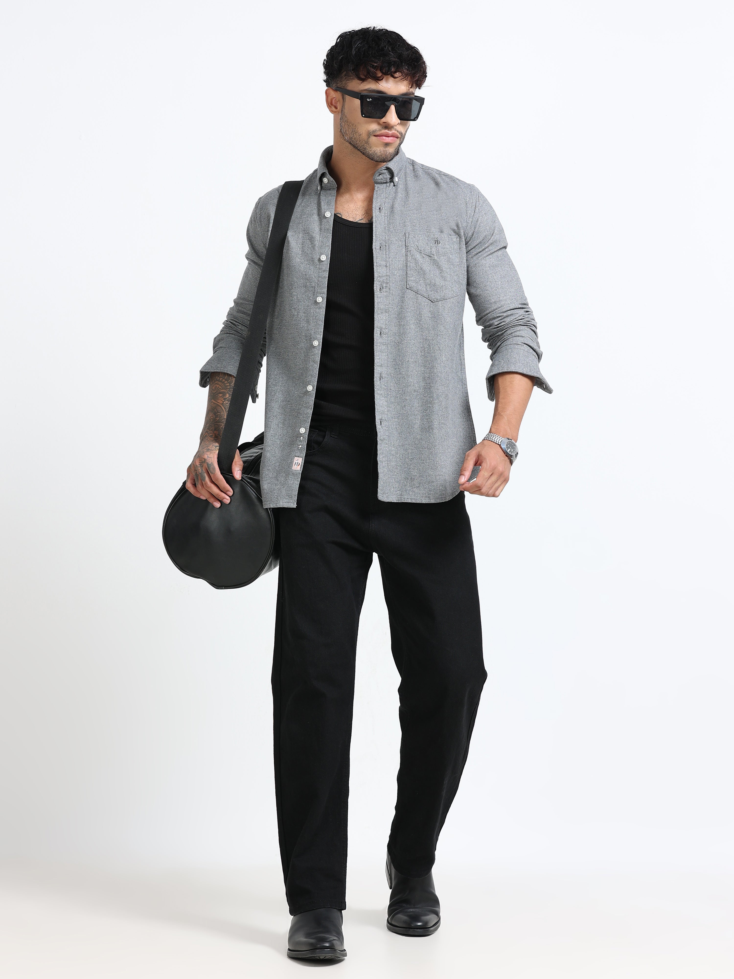 Titan Grey Solid Shirt