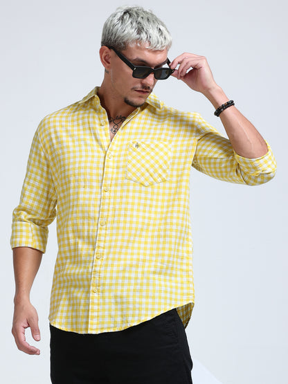 Men Lemon Zest Check Shirt