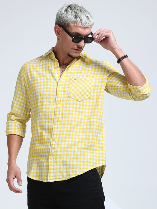Men Lemon Zest Check Shirt