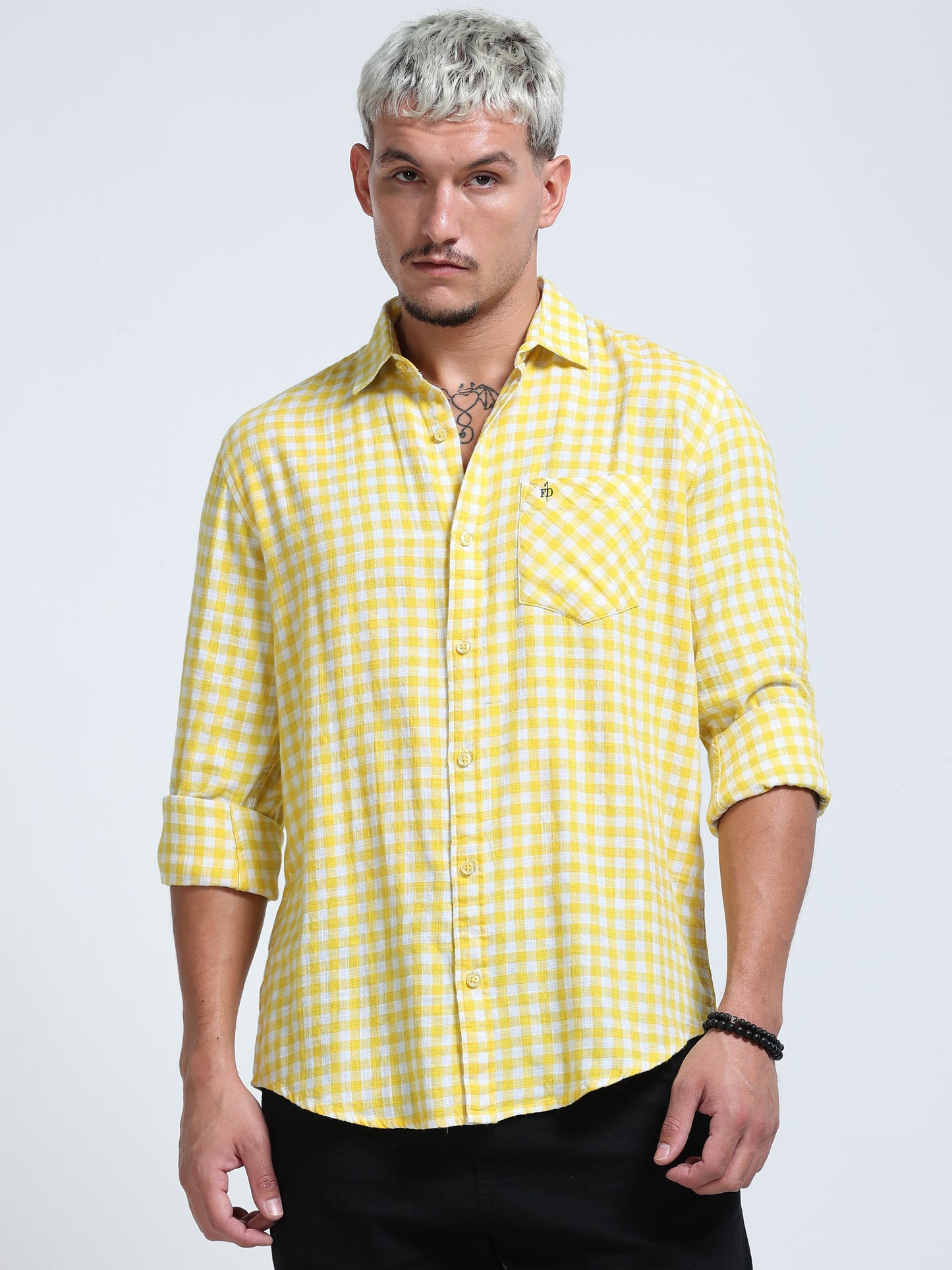 Men Lemon Zest Check Shirt