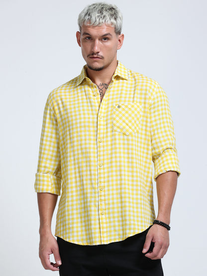 Men Lemon Zest Check Shirt