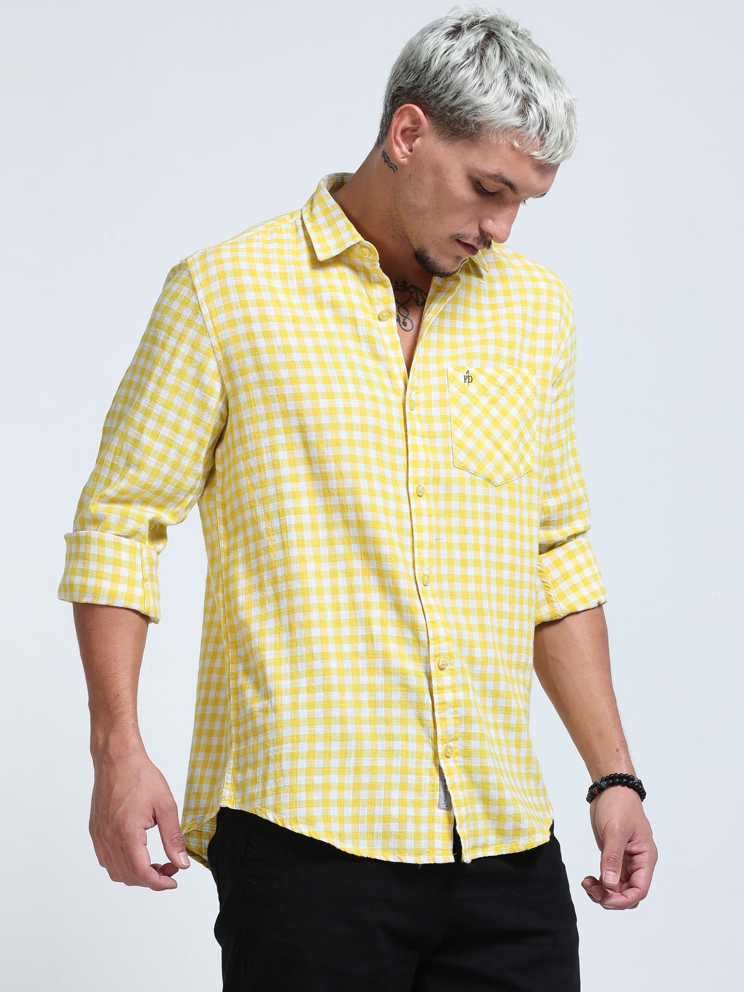 Men Lemon Zest Check Shirt