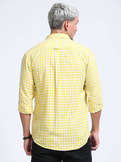 Men Lemon Zest Check Shirt