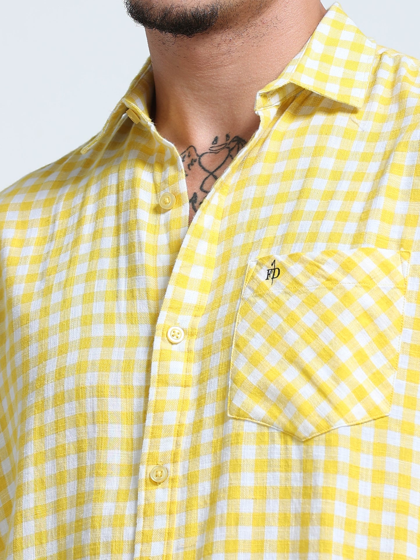 Men Lemon Zest Check Shirt