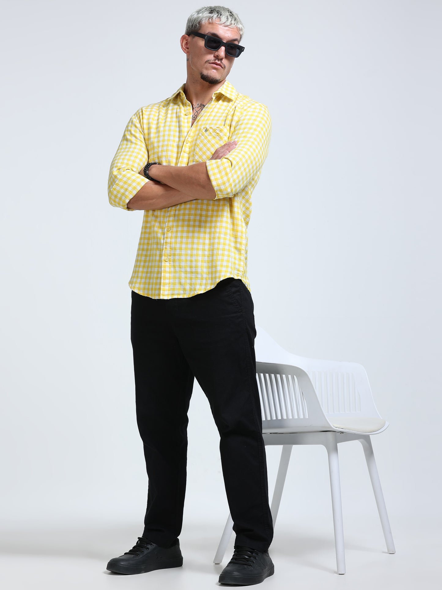 Men Lemon Zest Check Shirt