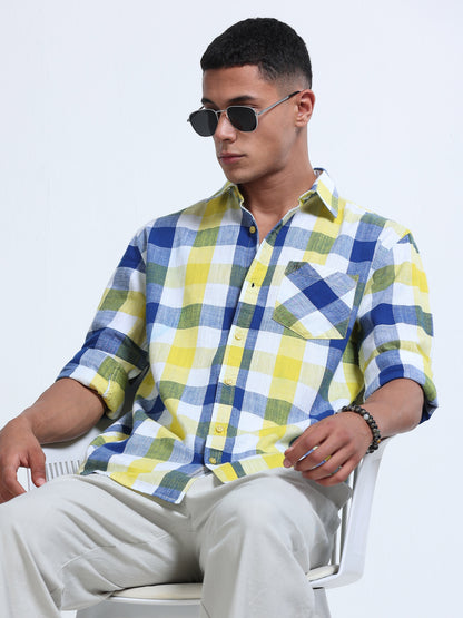 Men Coastal Grid Check Shirt