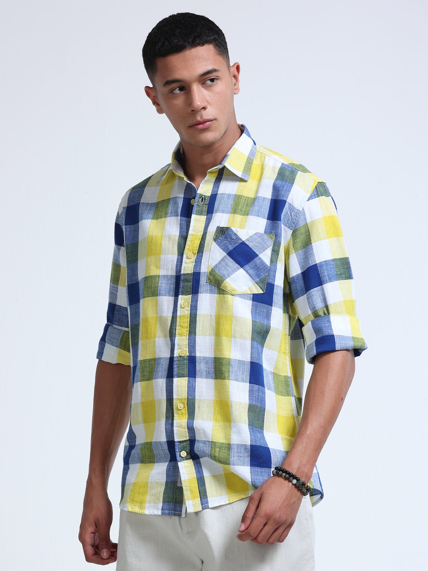Men Coastal Grid Check Shirt