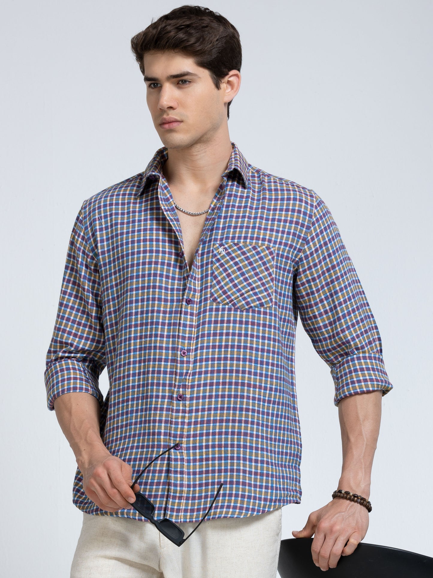 Men Blue Ember Check Shirt