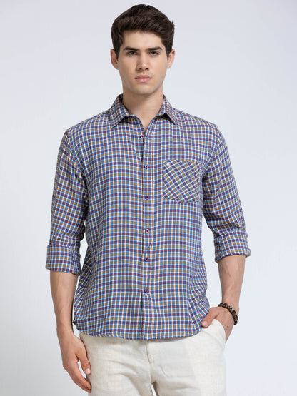 Men Blue Ember Check Shirt