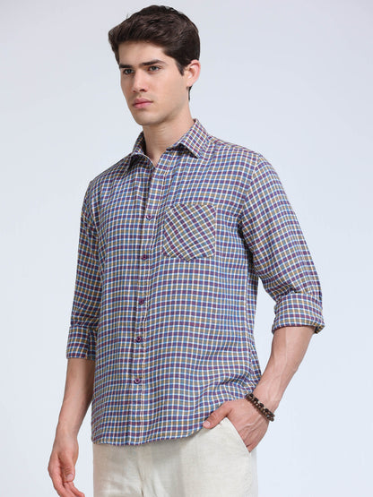 Men Blue Ember Check Shirt