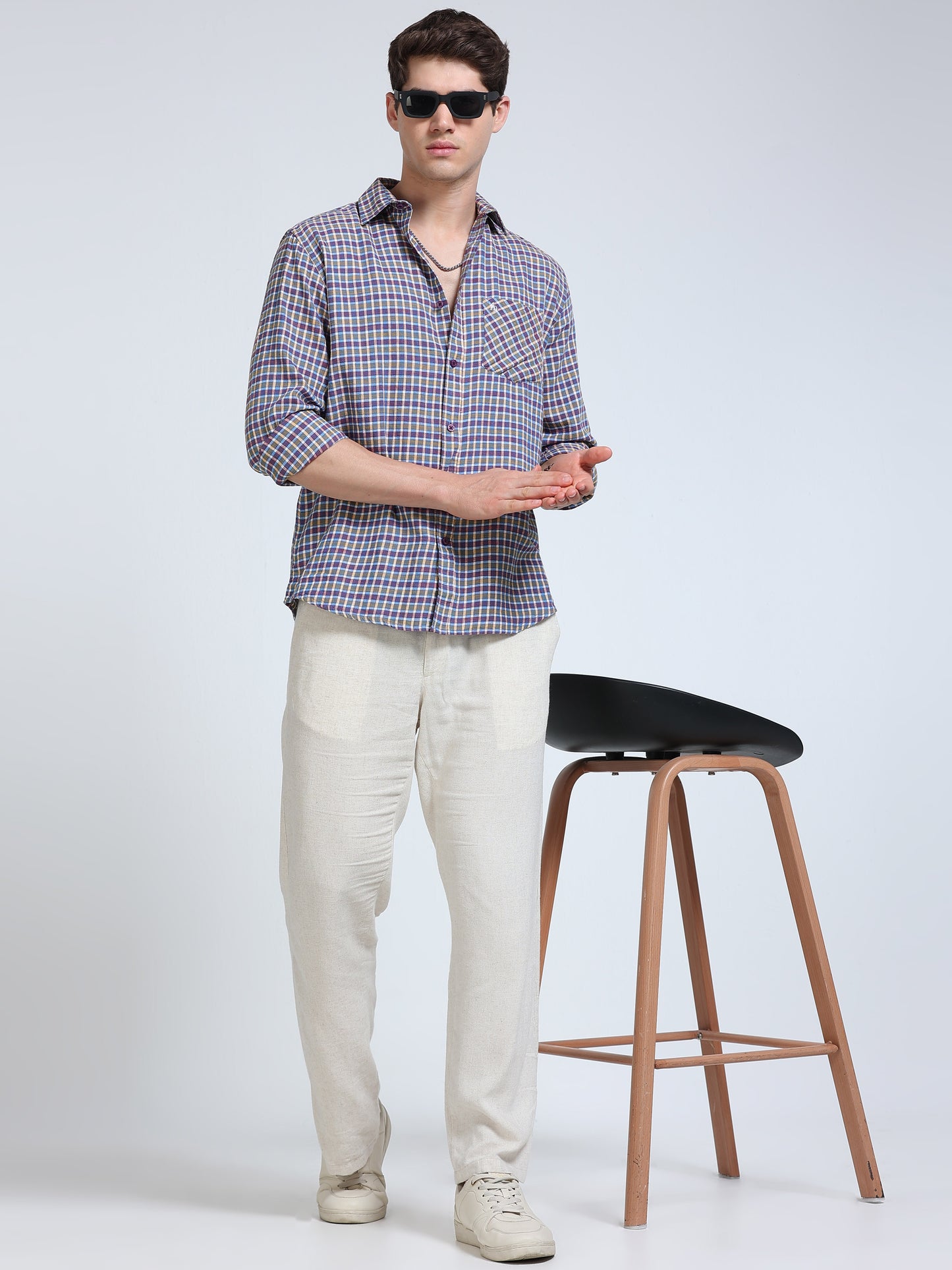 Men Blue Ember Check Shirt