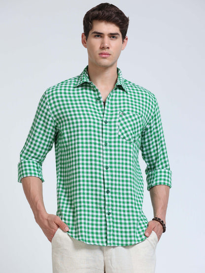 Men Green Monarch Check Shirt