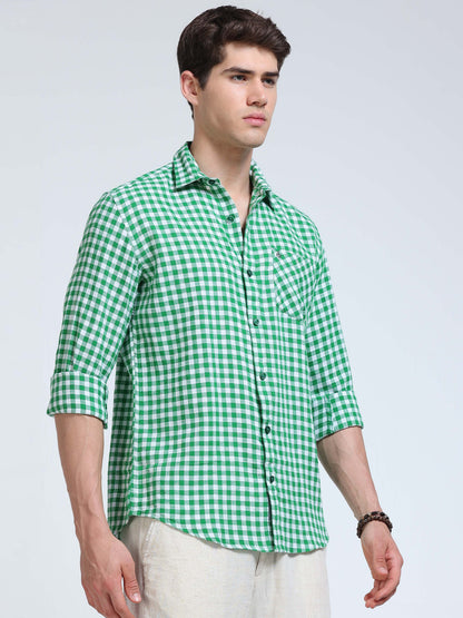 Men Green Monarch Check Shirt