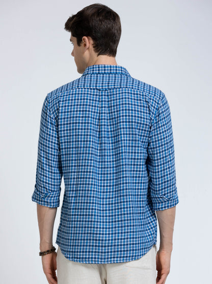 Men Blue Imperial Check Shirt