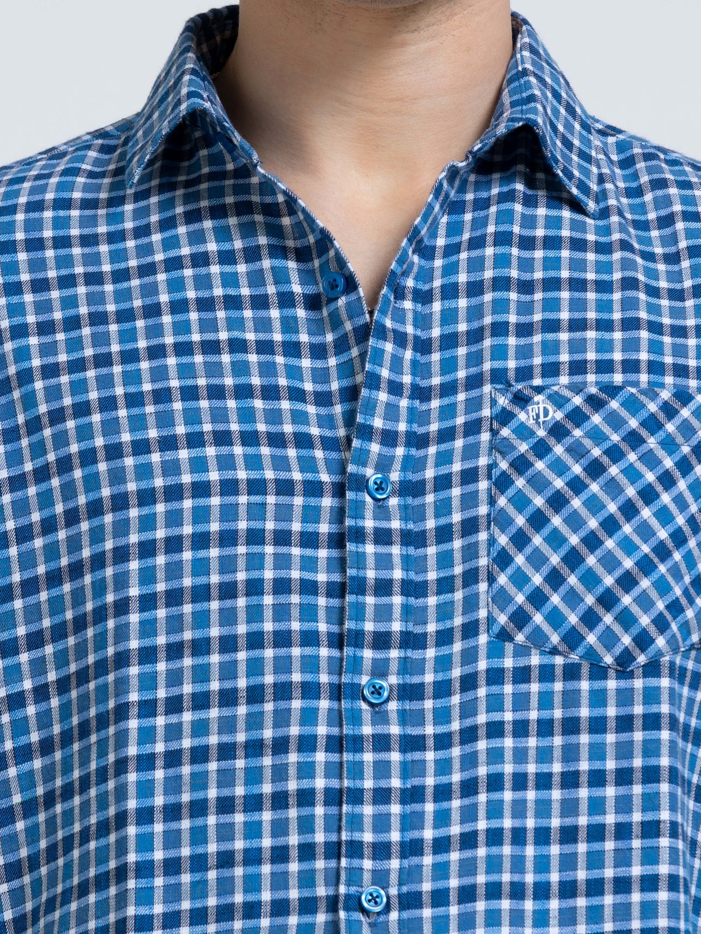 Men Blue Imperial Check Shirt
