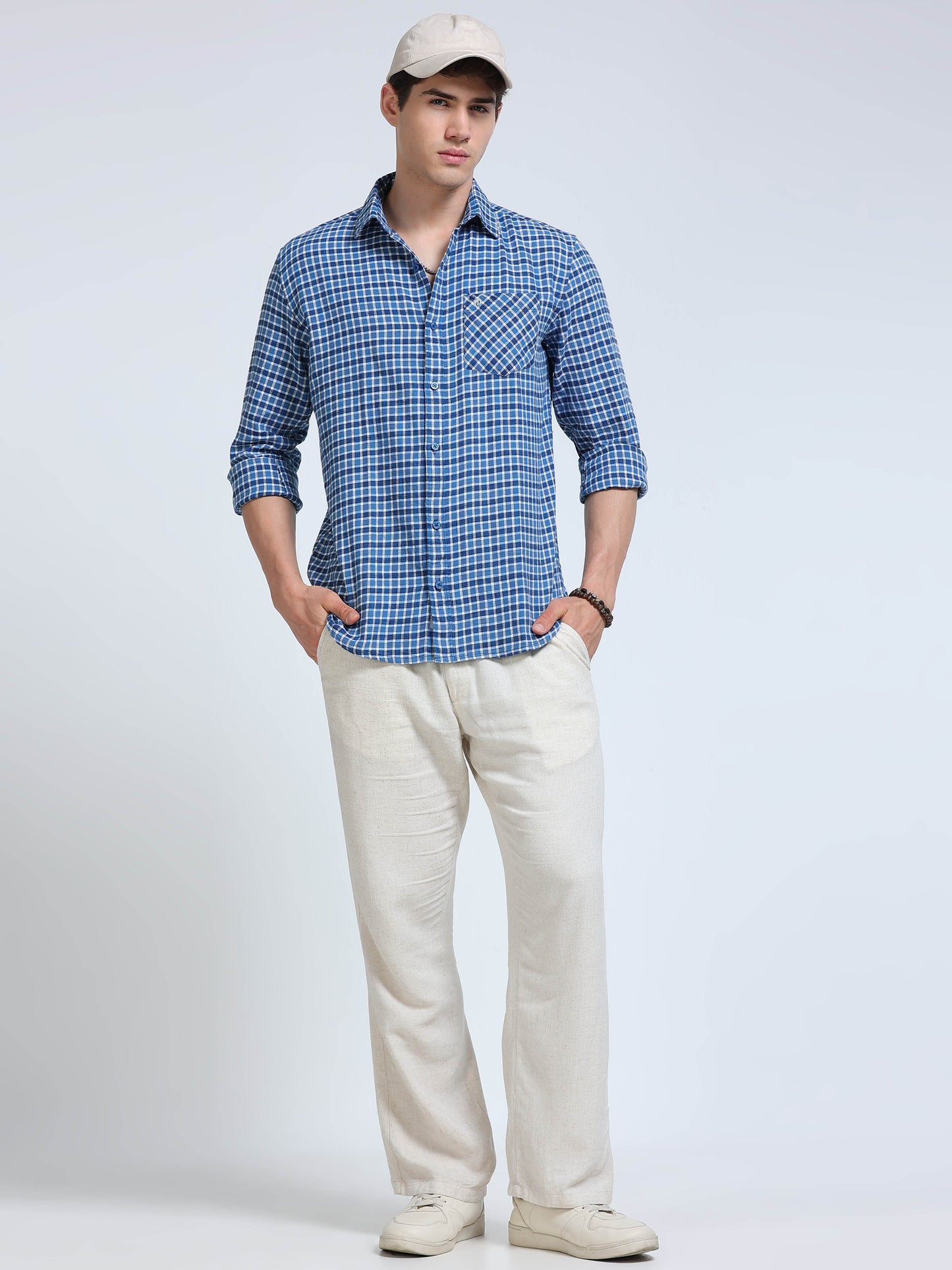 Men Blue Imperial Check Shirt