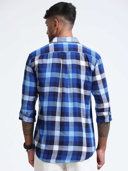 Blue street Check Double Pocket Shirt