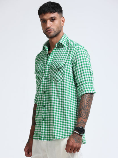 Green Monarch Double Pocket Shirt