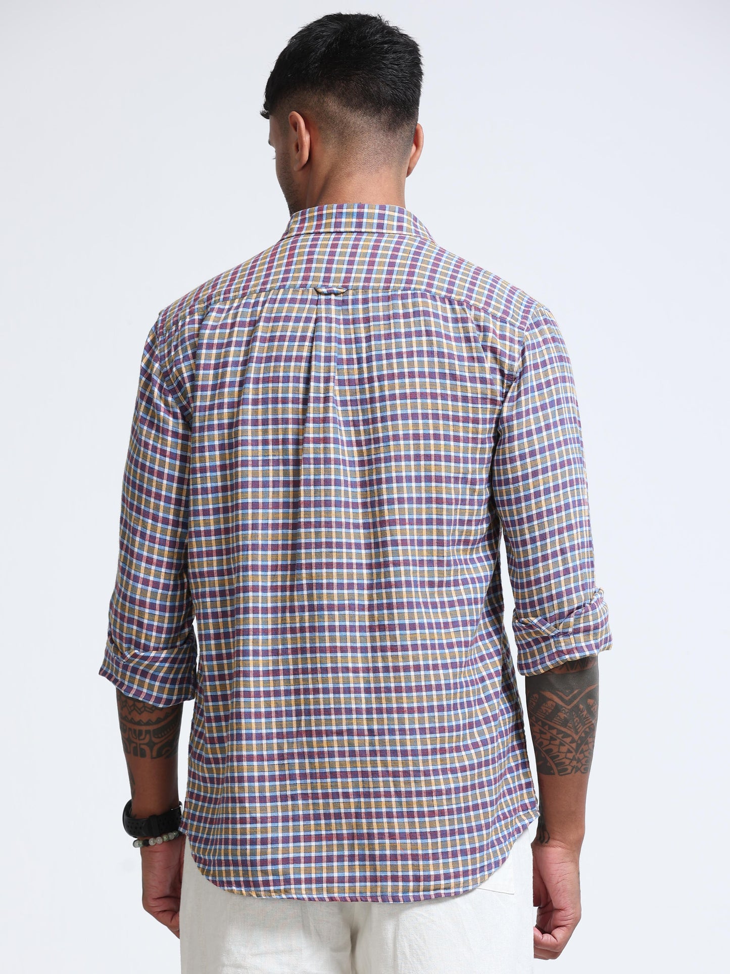 Blue Ember Check Double Pocket Shirt