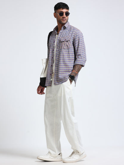 Blue Ember Check Double Pocket Shirt