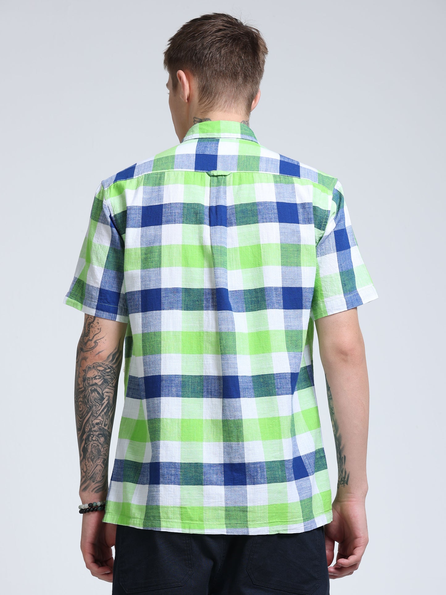 Capri Green Check Half Sleeve Shirt