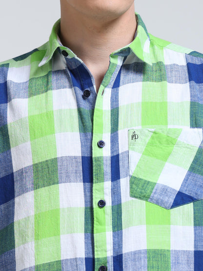 Capri Green Check Half Sleeve Shirt