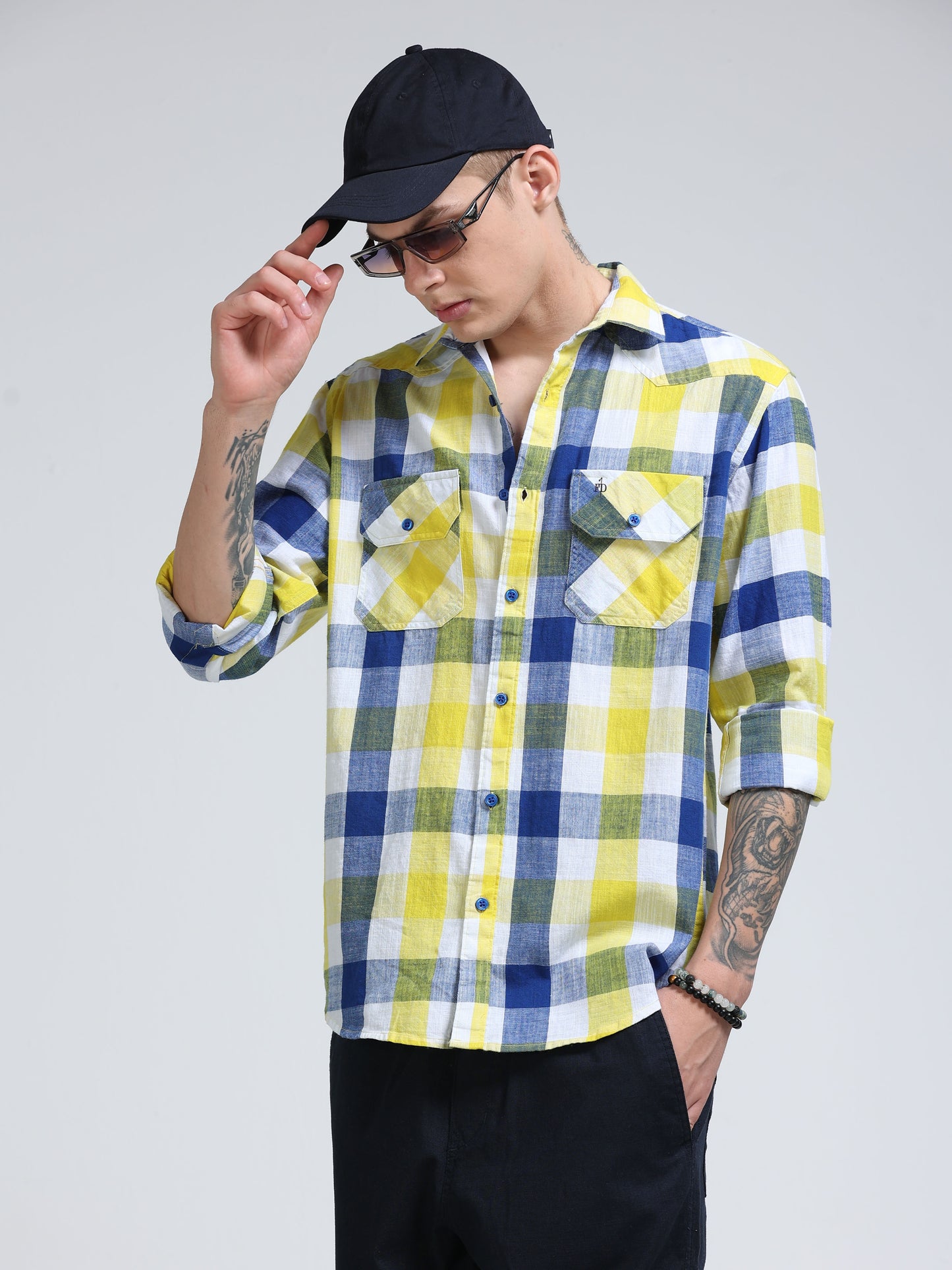 Coastal Grid Check Double Pocket Shirt