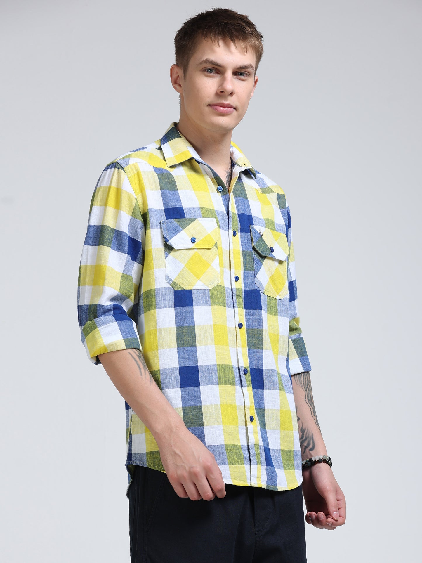 Coastal Grid Check Double Pocket Shirt