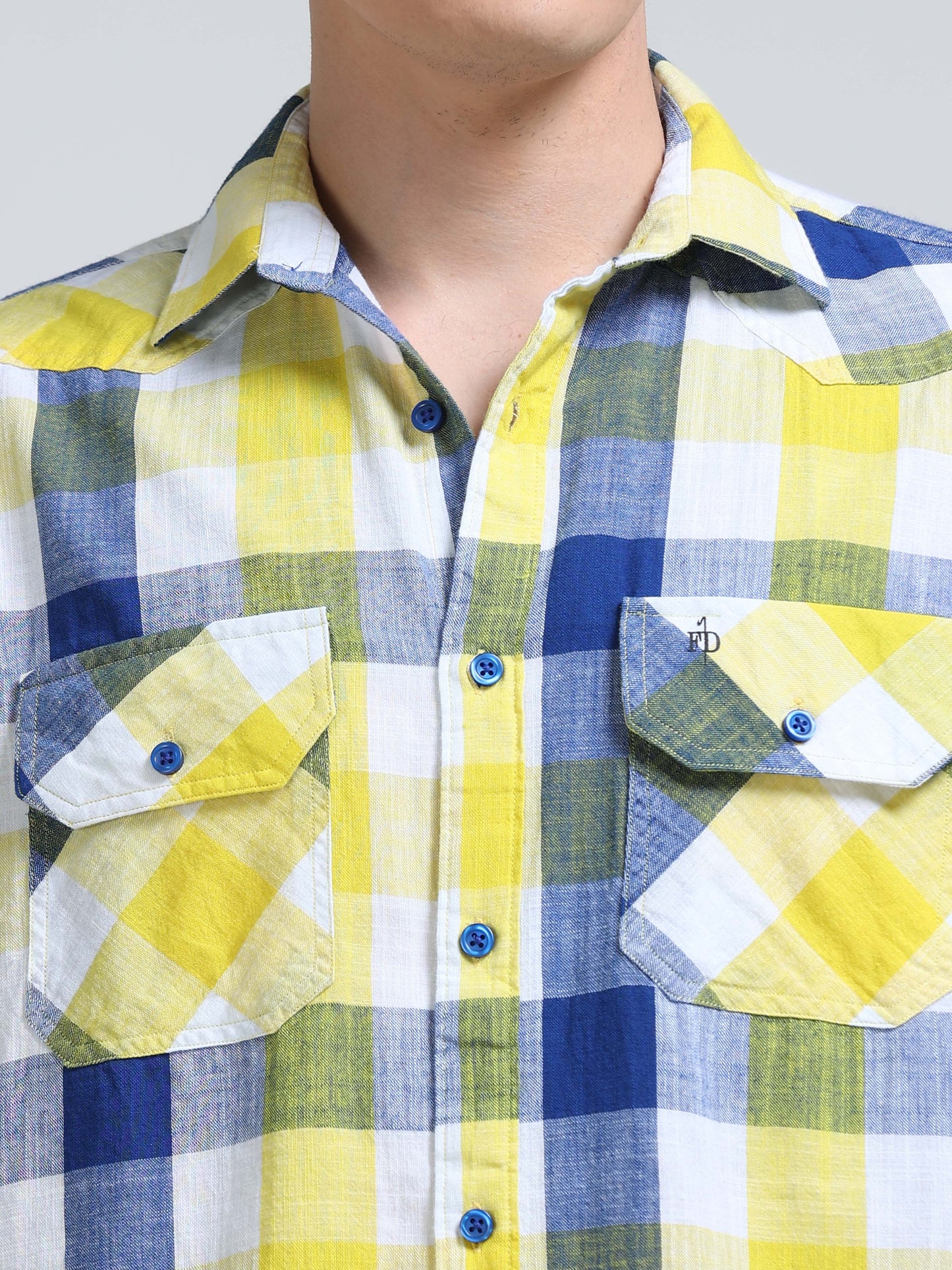 Coastal Grid Check Double Pocket Shirt