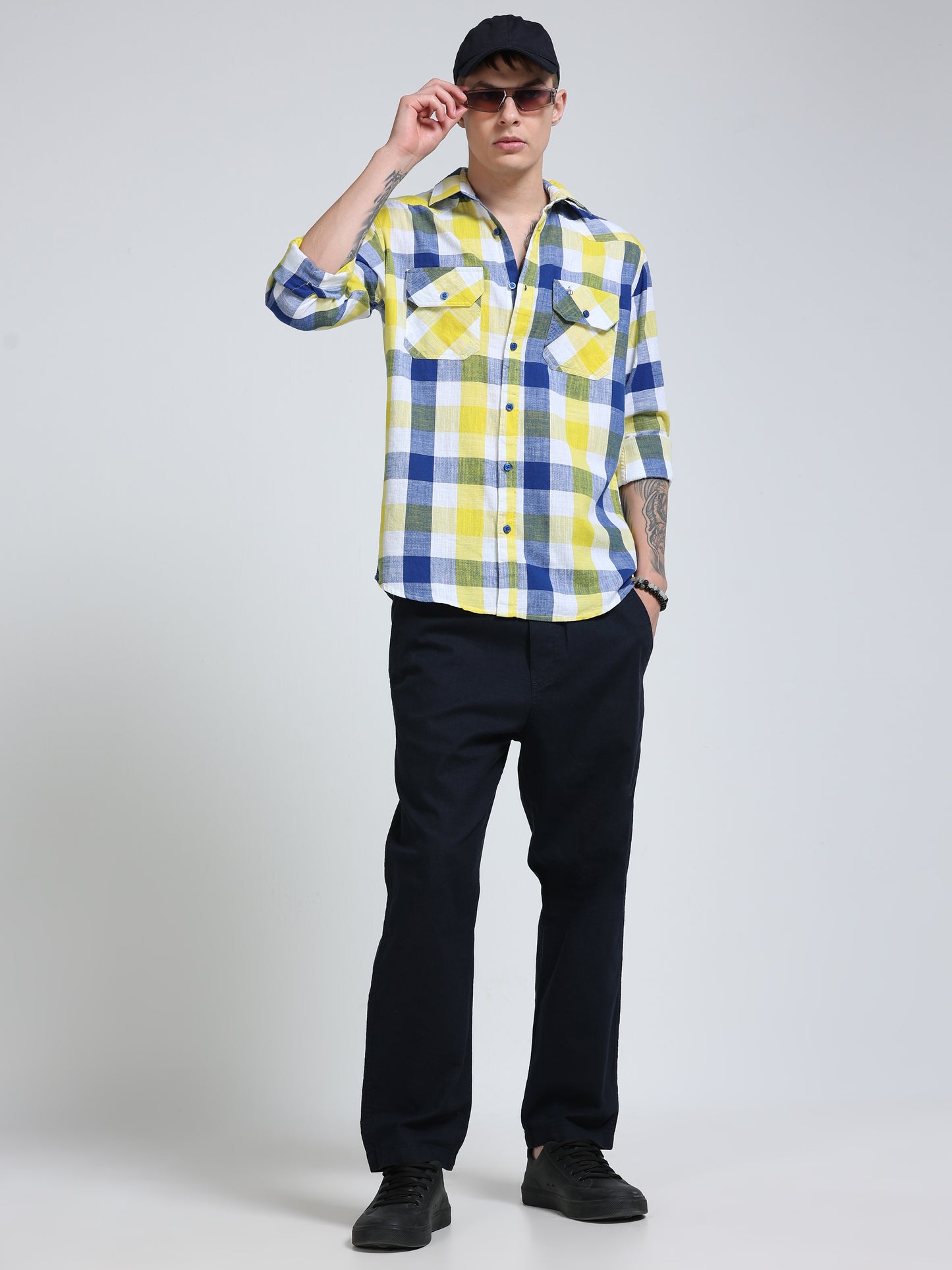 Coastal Grid Check Double Pocket Shirt