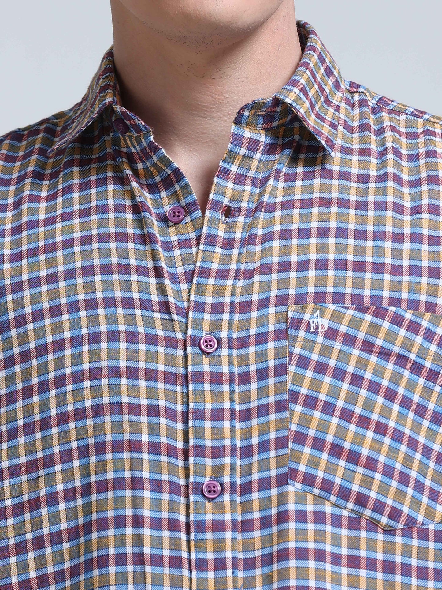 Blue Ember Check Half Sleeve Shirt