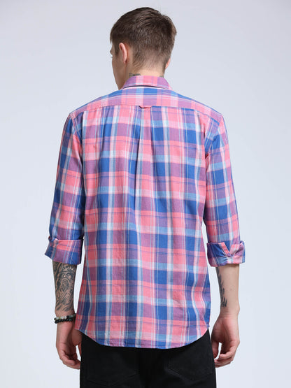 Lavendar Coast Check Double Pocket Shirt