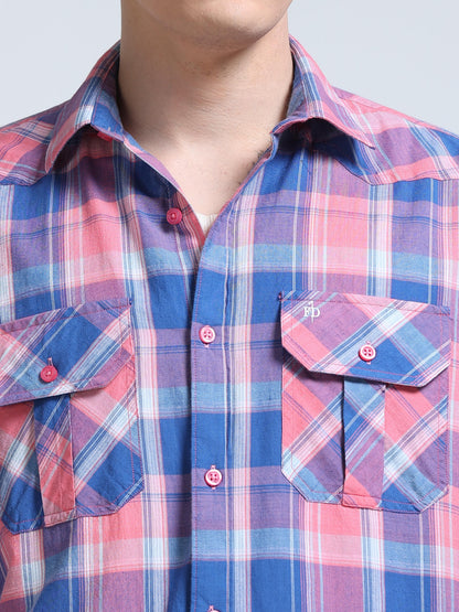 Lavendar Coast Check Double Pocket Shirt