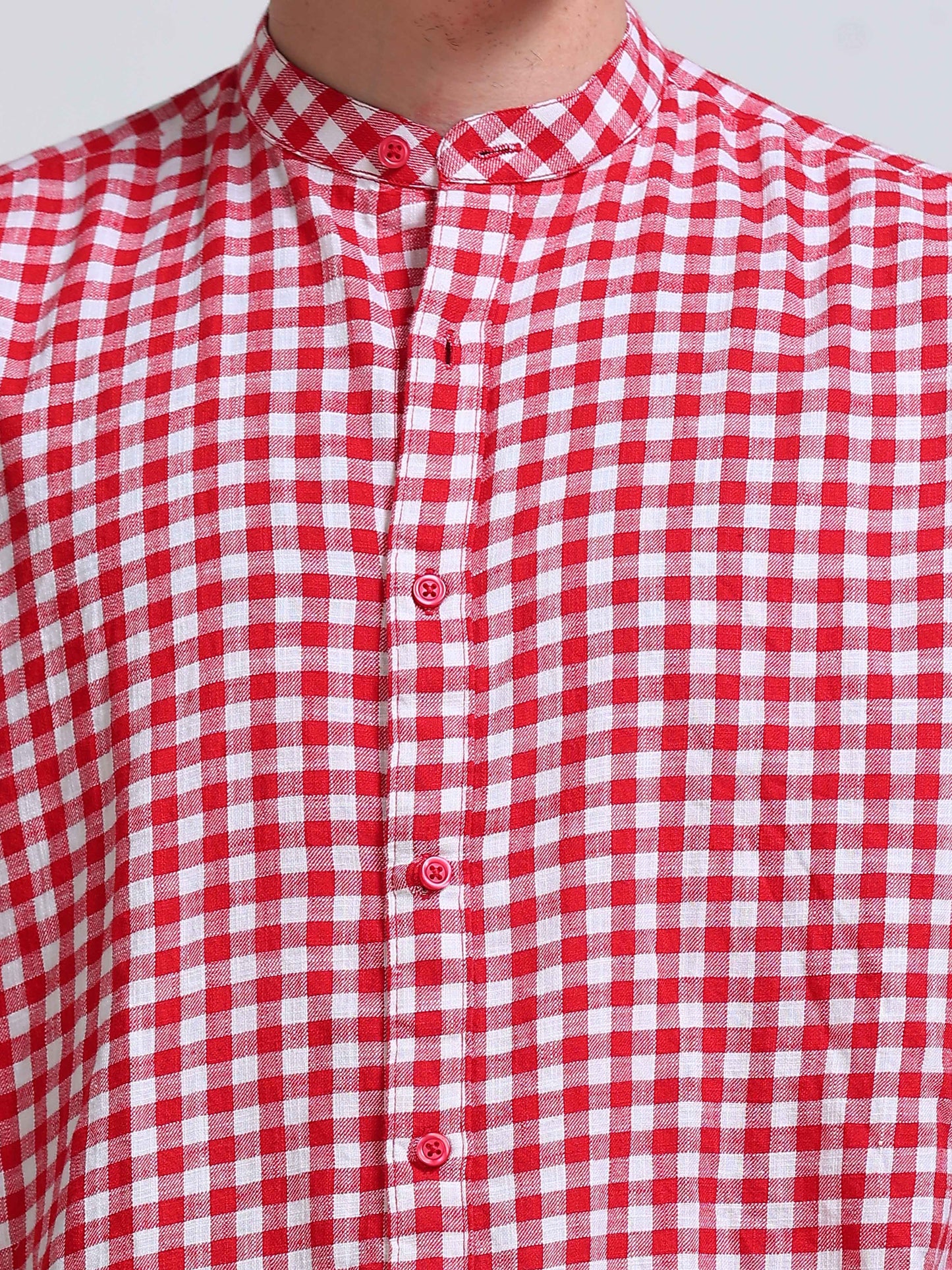 Ruby Check Chinese Collar Shirt