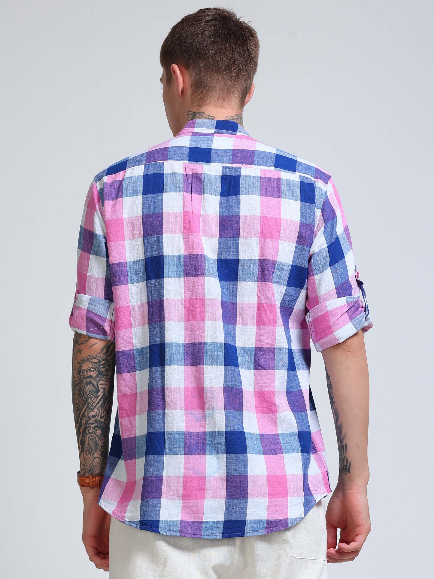 Candy Harbour Check Chinese Collar Shirt