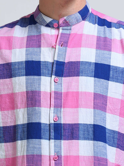 Candy Harbour Check Chinese Collar Shirt