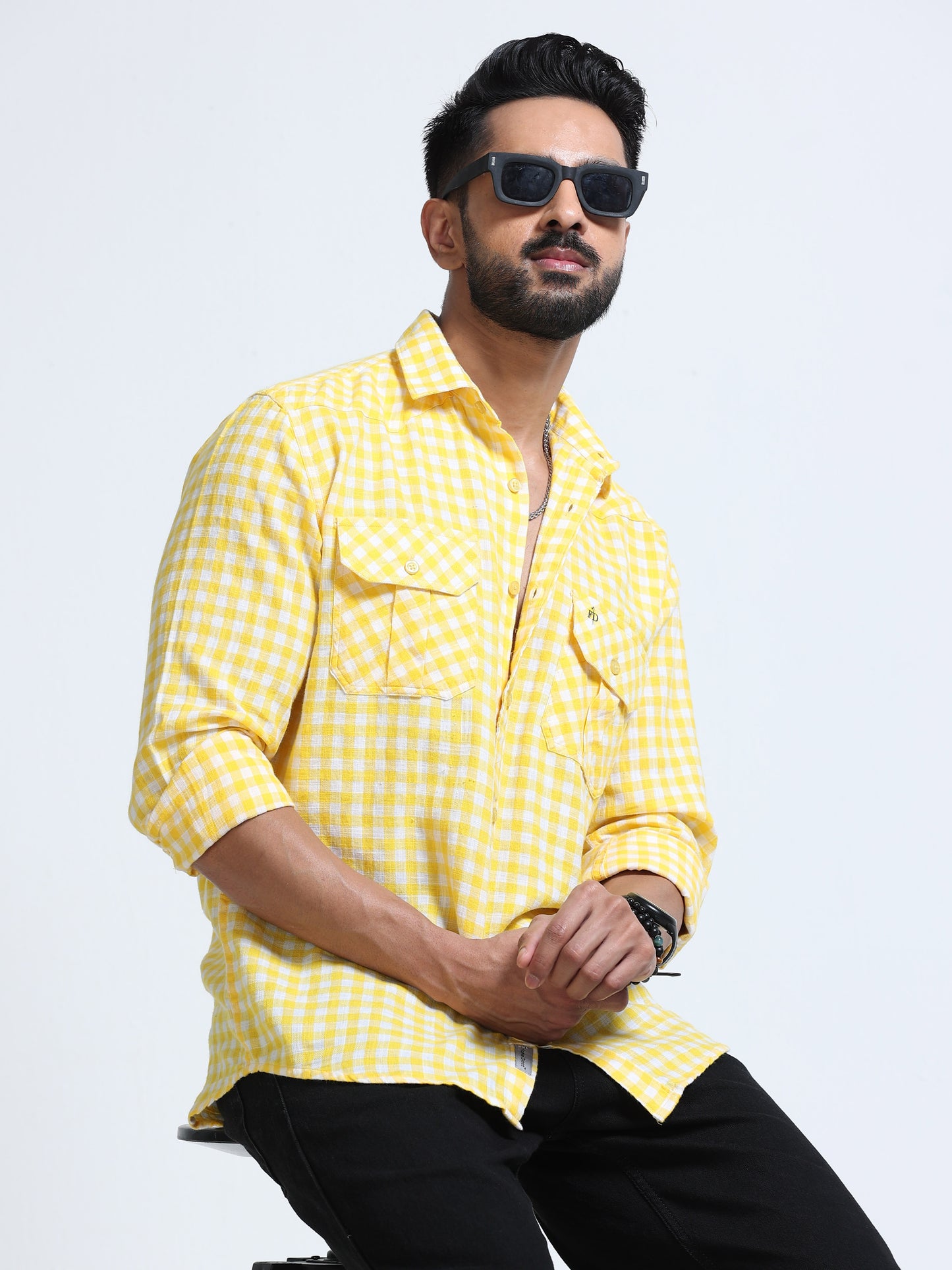 Lemon Zest Check Double Pocket Shirt