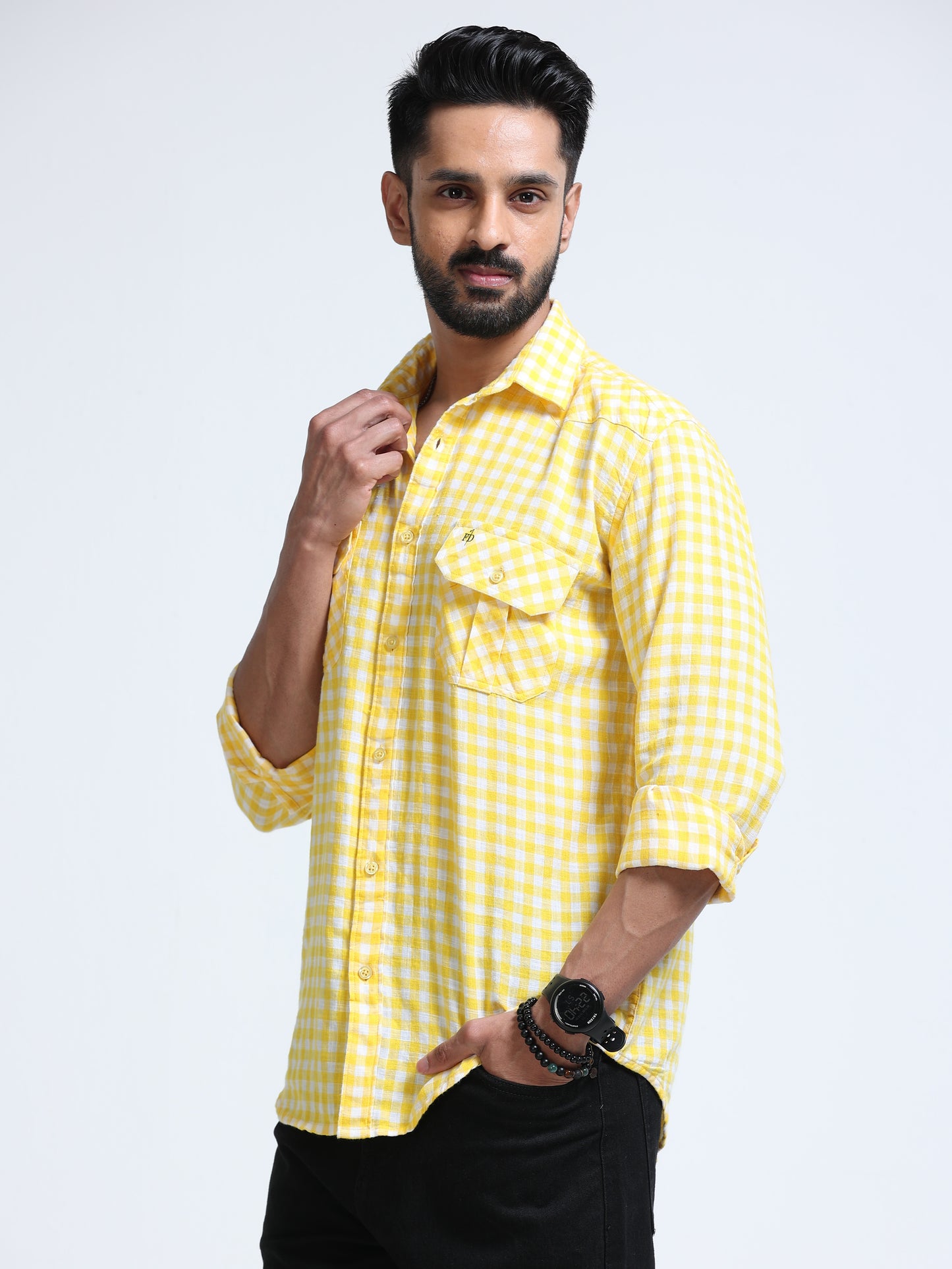 Lemon Zest Check Double Pocket Shirt