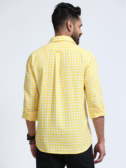 Lemon Zest Check Double Pocket Shirt